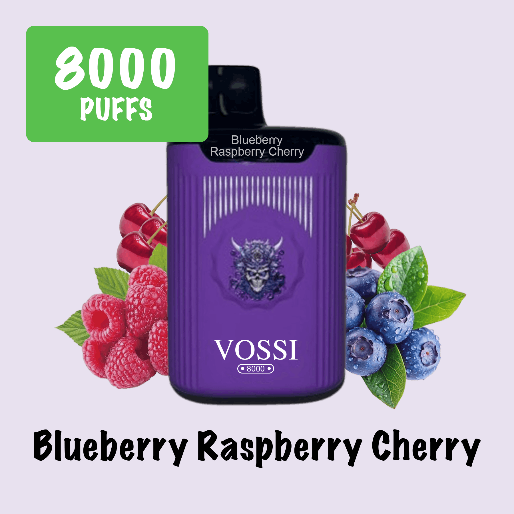 BLUEBERRY RASPBERRY CHERRY – VOSSI – 8000 PUFFS