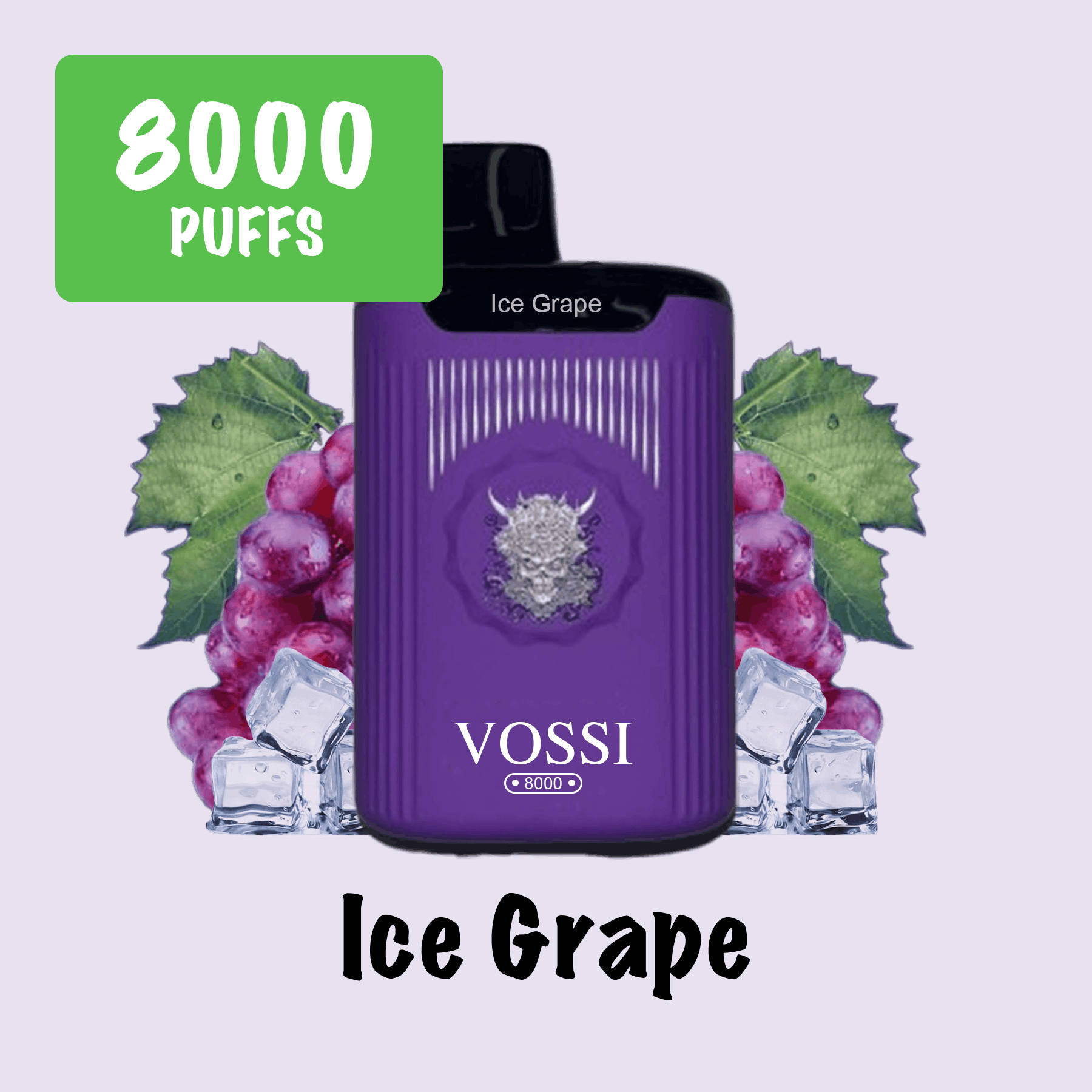 ICE GRAPE – VOSSI – 8000 PUFFS
